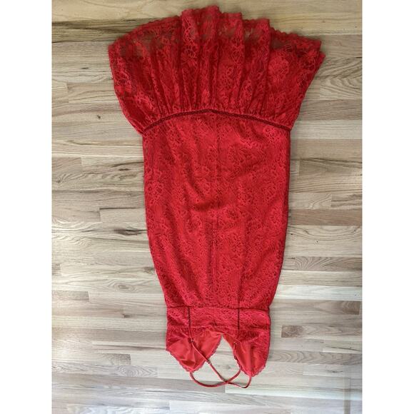 NWT Lovers & Friends Lace Midi Dress Evening Bloom Size Large Mermaid Tango - Picture 10 of 13